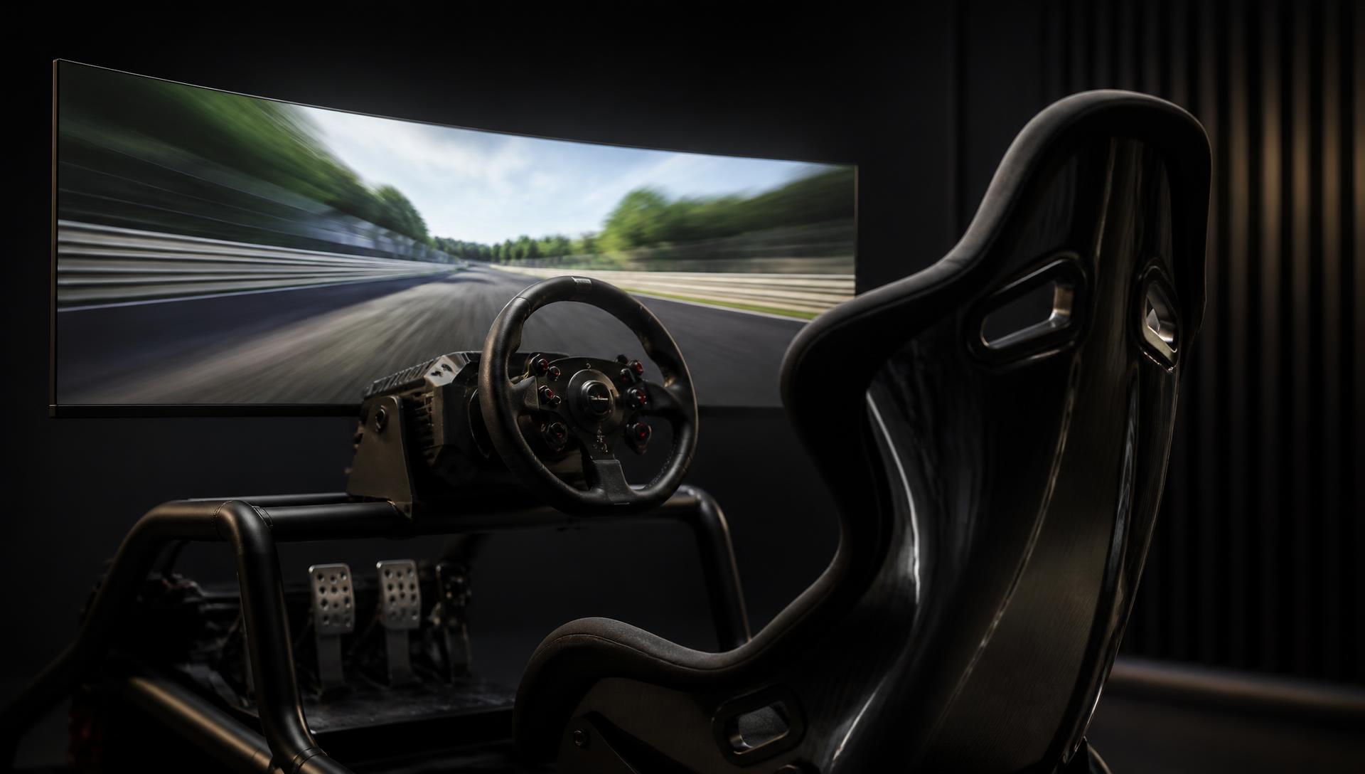 Racing simulator wheel and pedals